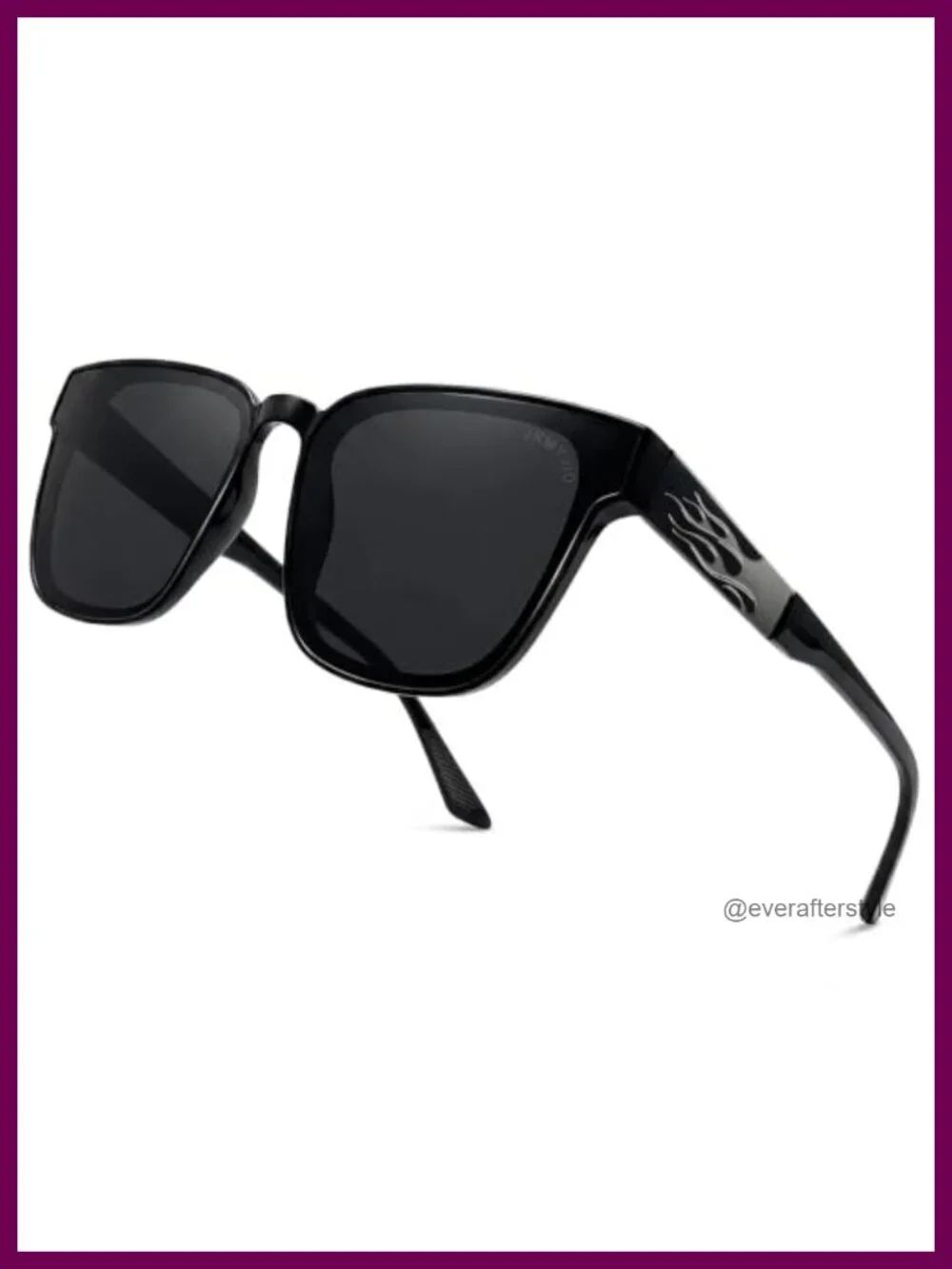 Square Polarized Sunglasses TR90 Frame UV400 Flame Detail